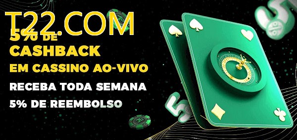 Promoções do cassino ao Vivo T22.COM